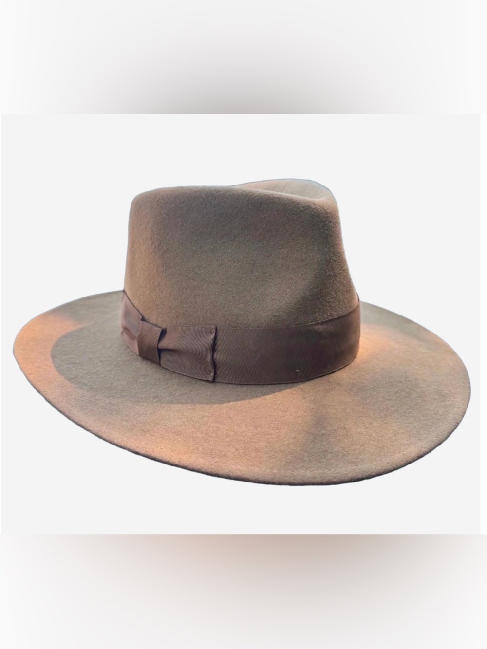 BIGALLI Classic Wide-Brim WOOL Fedora - Brown Size Large! Beautiful!